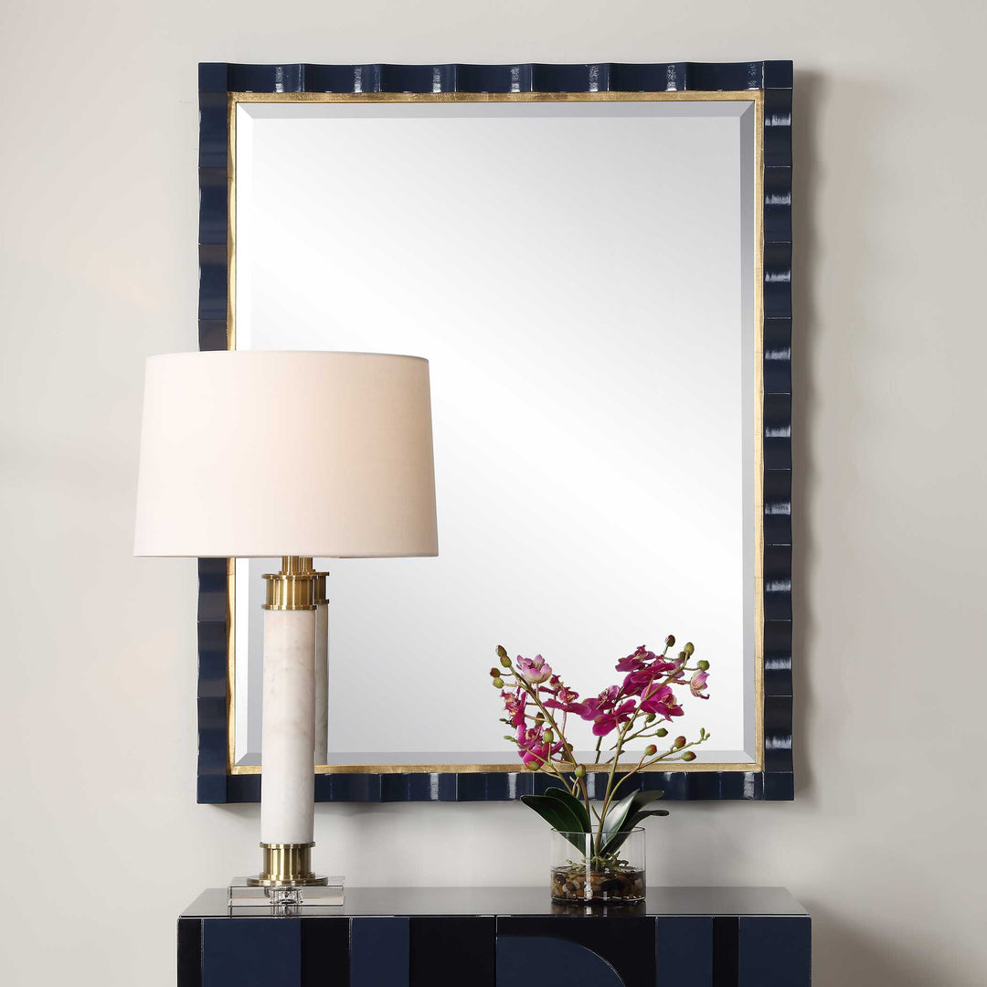 American Home Furniture Uttermost Gulf Navy Blue Mirror