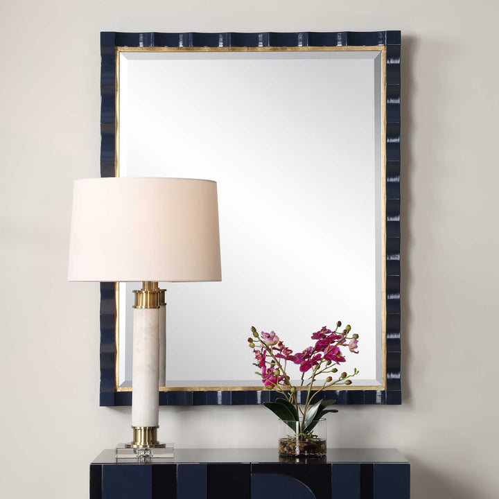 American Home Furniture Uttermost Gulf Navy Blue Mirror