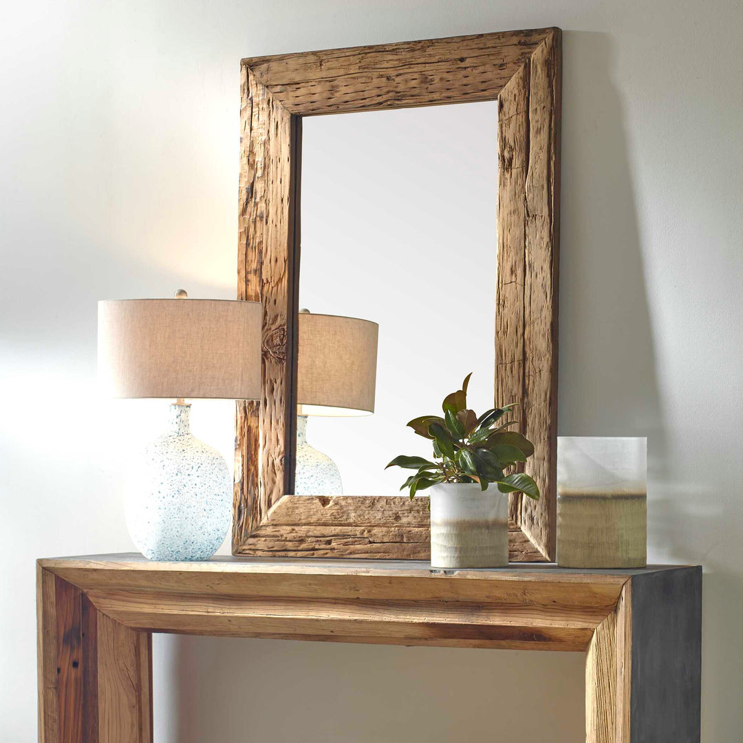 American Home Furniture Uttermost Rennick Large Reclaimed Pine Mirror