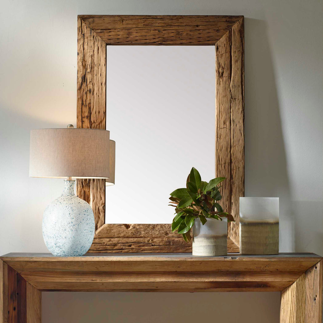 American Home Furniture Uttermost Rennick Large Reclaimed Pine Mirror