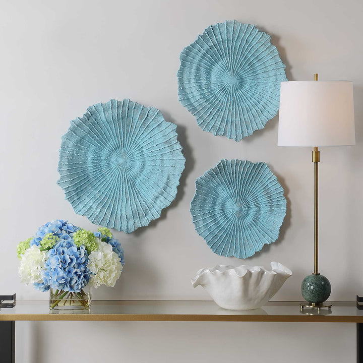 American Home Furniture Uttermost Ocean Gems Blue Wall Decor Set of 3