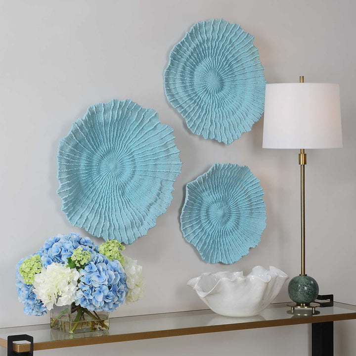 American Home Furniture Uttermost Ocean Gems Blue Wall Decor Set of 3