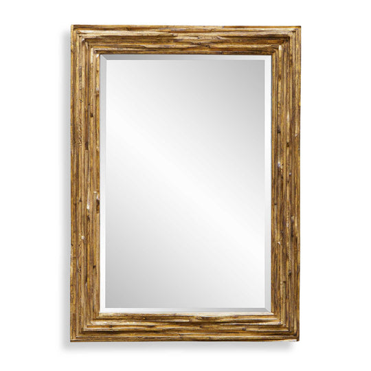 American Home Furniture Uttermost Overlap Teak Wood Mirror