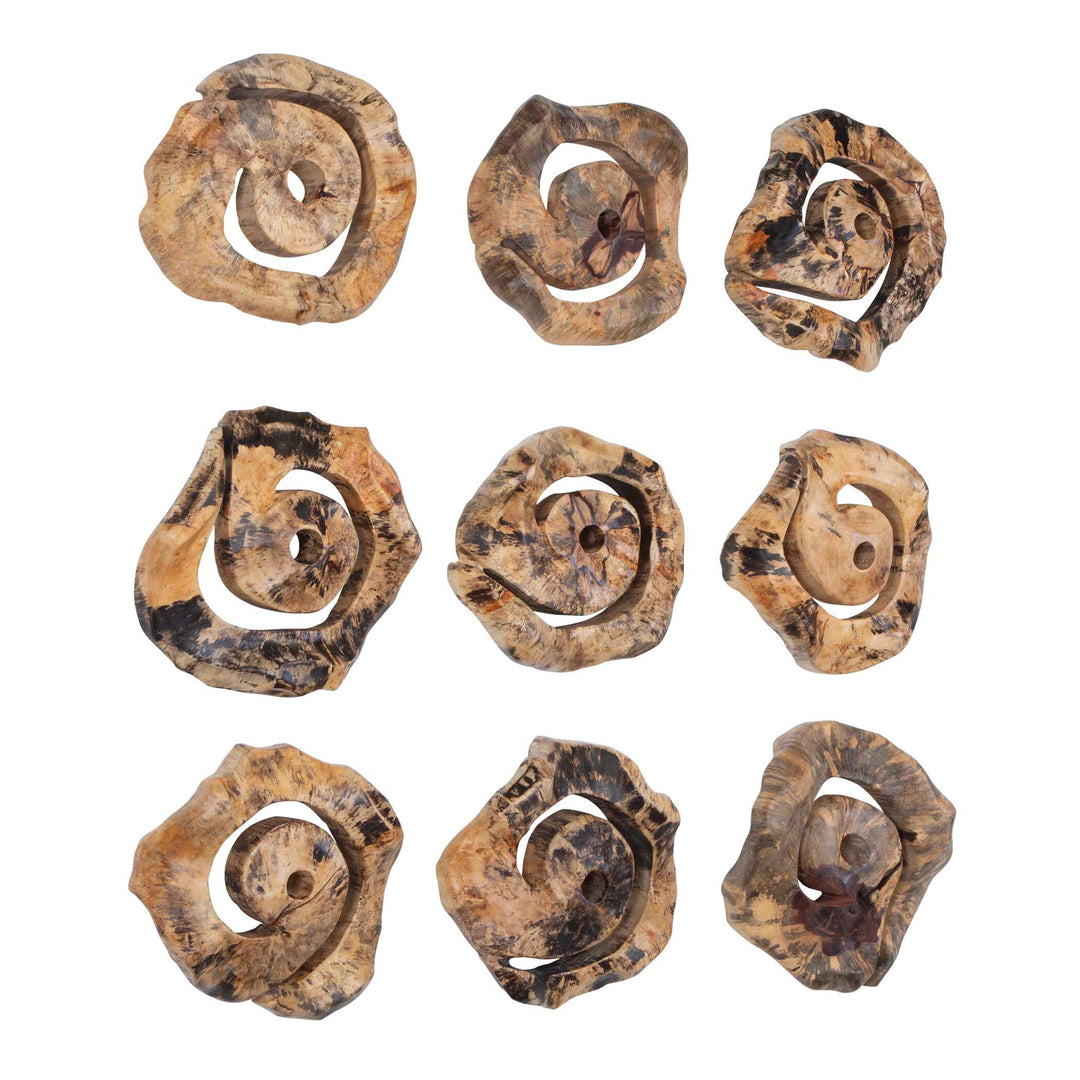 American Home Furniture Uttermost Corkscrew Wood Wall Decor Set of 9