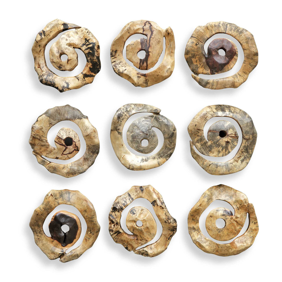 American Home Furniture Uttermost Corkscrew Wood Wall Decor Set of 9