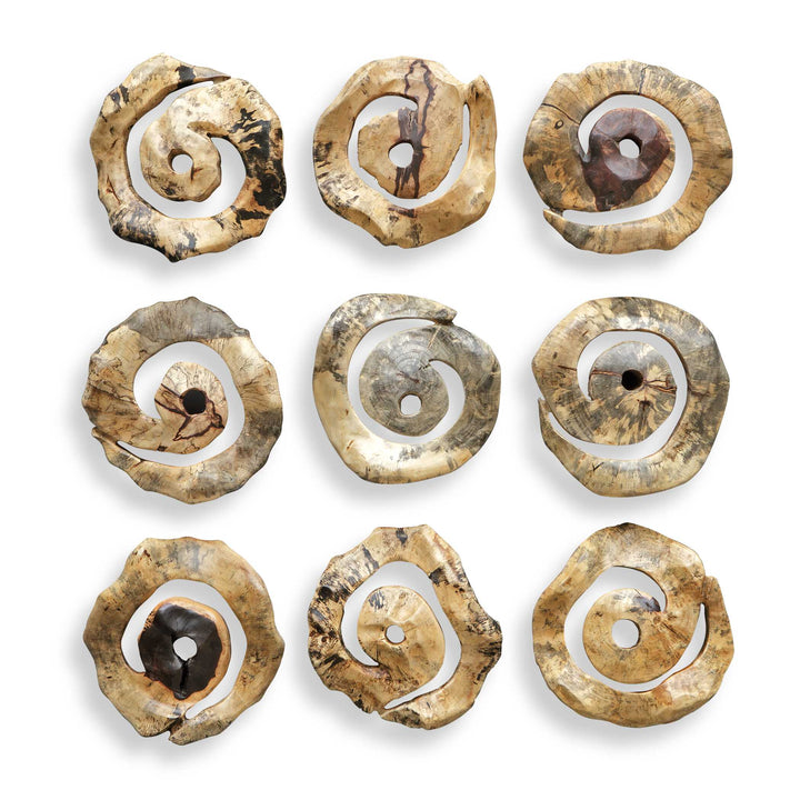 American Home Furniture Uttermost Corkscrew Wood Wall Decor Set of 9
