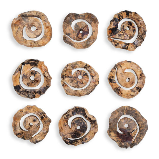 American Home Furniture Uttermost Corkscrew Wood Wall Decor Set of 9