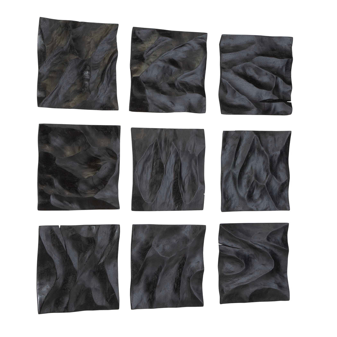 American Home Furniture Uttermost Malosi Black Wood Wall Decor Set of 9