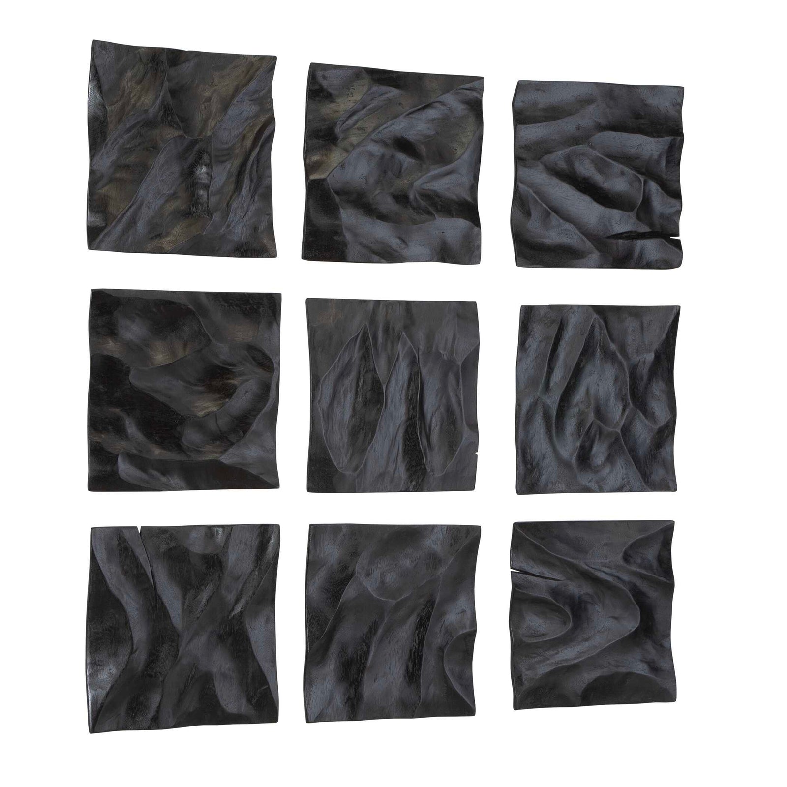 American Home Furniture Uttermost Malosi Black Wood Wall Decor Set of 9