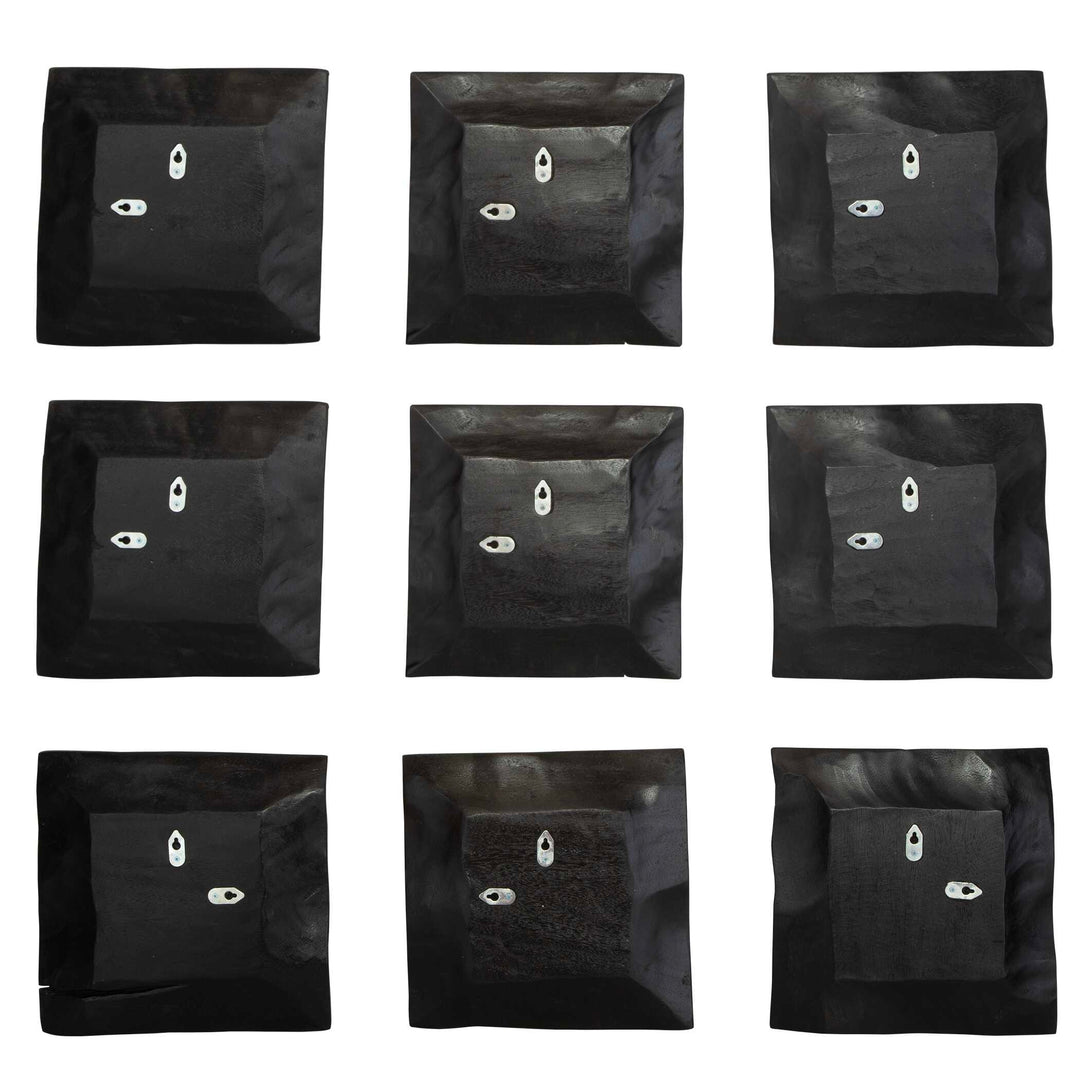 American Home Furniture Uttermost Malosi Black Wood Wall Decor Set of 9