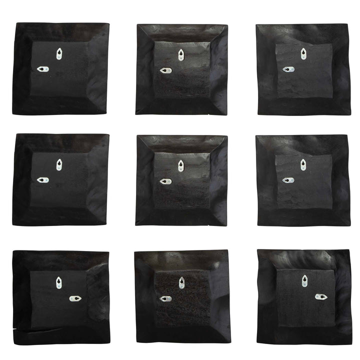 American Home Furniture Uttermost Malosi Black Wood Wall Decor Set of 9