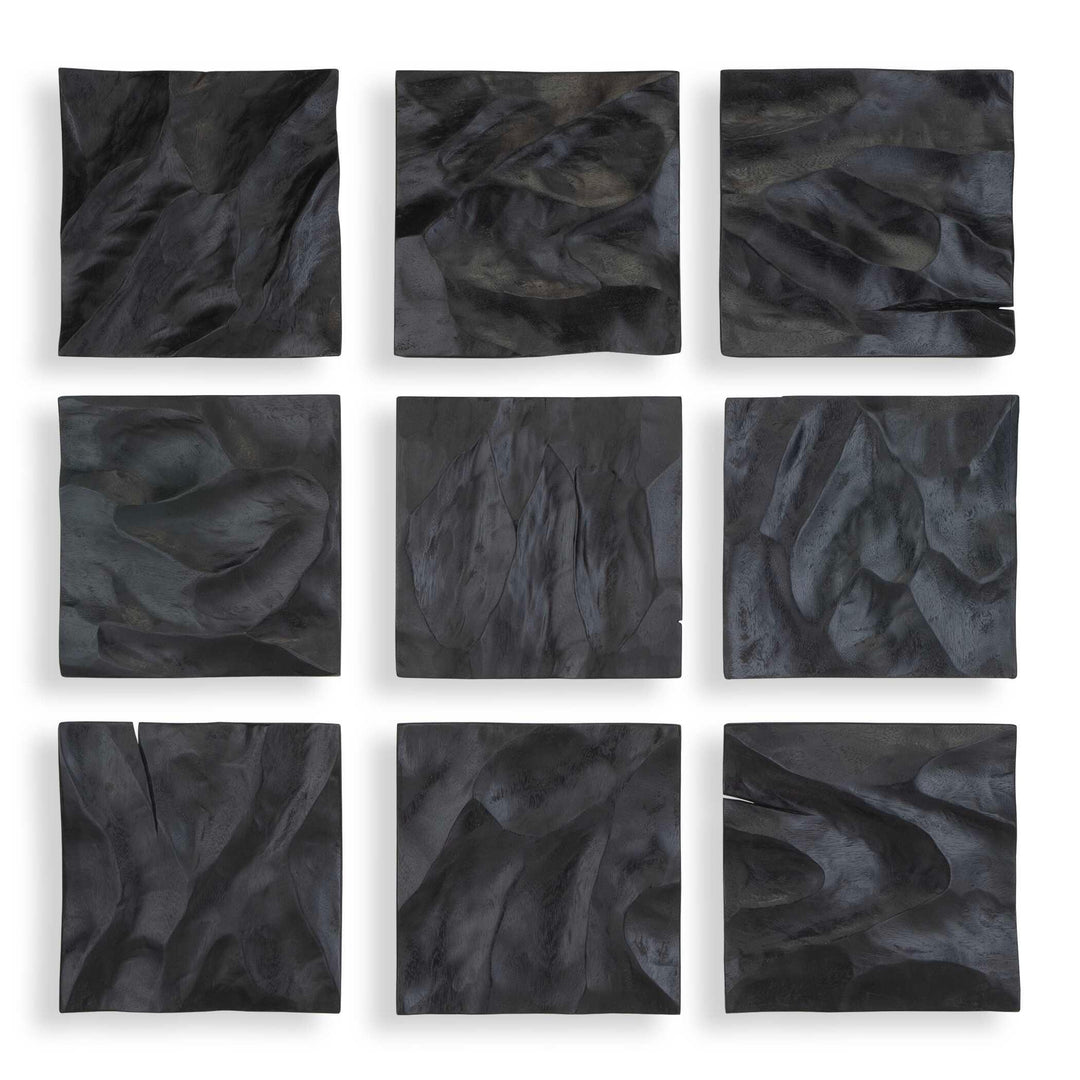 Malosi Black Wood Wall Decor - Set of 9 - AmericanHomeFurniture