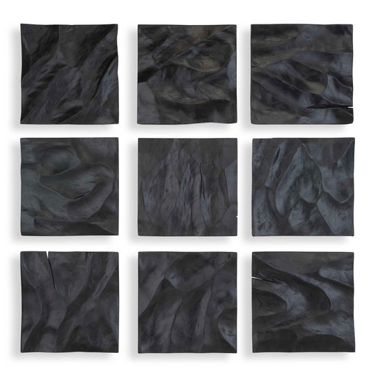 American Home Furniture Uttermost Malosi Black Wood Wall Decor Set of 9