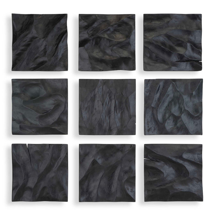 American Home Furniture Uttermost Malosi Black Wood Wall Decor Set of 9