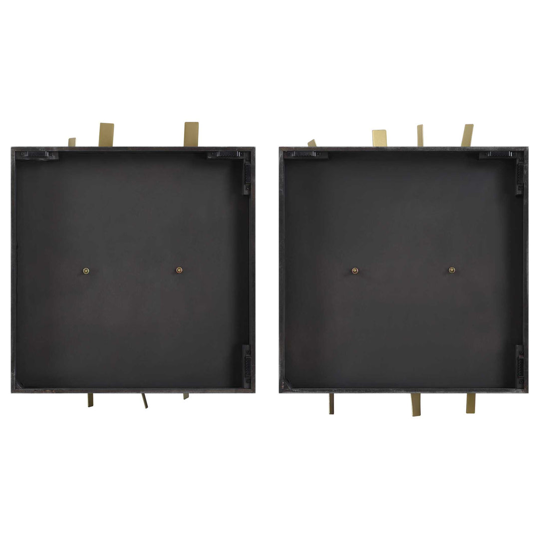 American Home Furniture Uttermost Crosshatch Metal Wall Decor Set of 2