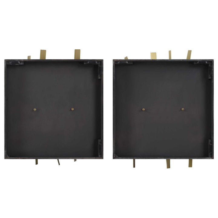 American Home Furniture Uttermost Crosshatch Metal Wall Decor Set of 2
