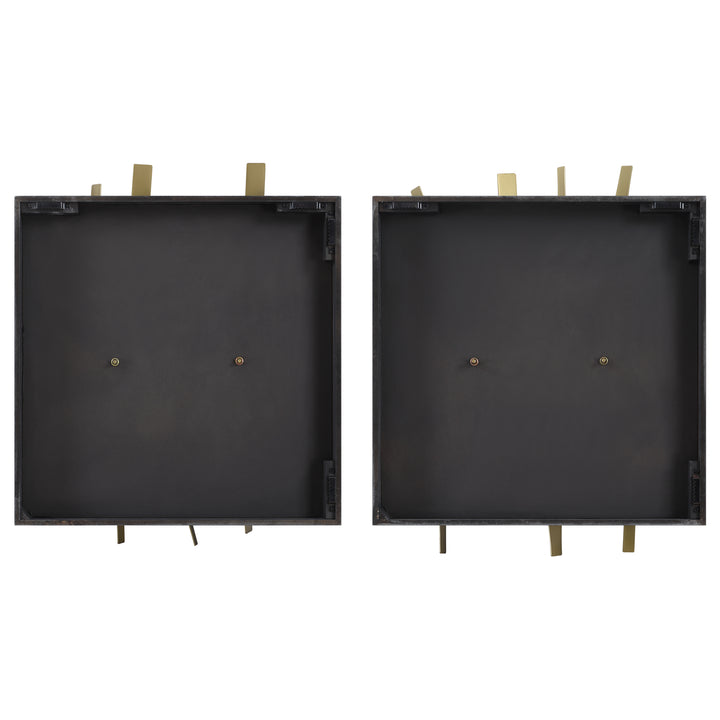 American Home Furniture Uttermost Crosshatch Metal Wall Decor Set of 2