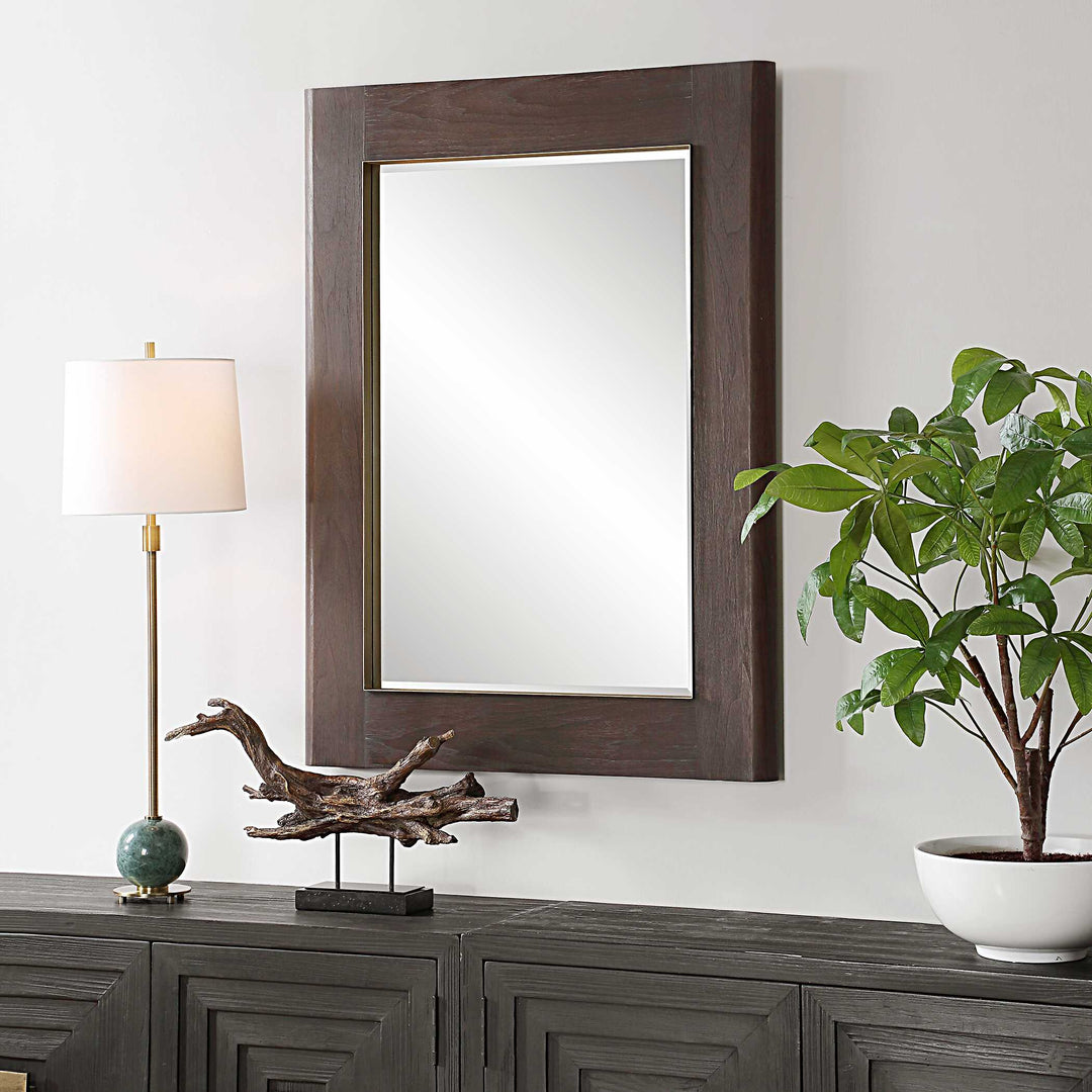 American Home Furniture Uttermost Catron Aged Walnut Mirror