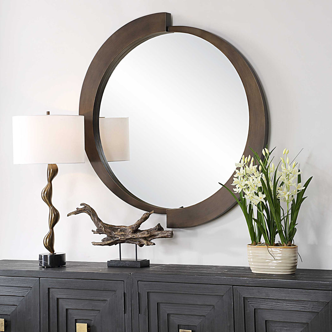 American Home Furniture Uttermost Reverse Round Mirror