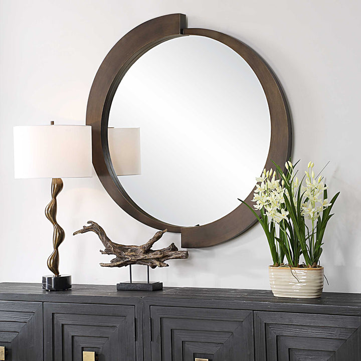 American Home Furniture Uttermost Reverse Round Mirror