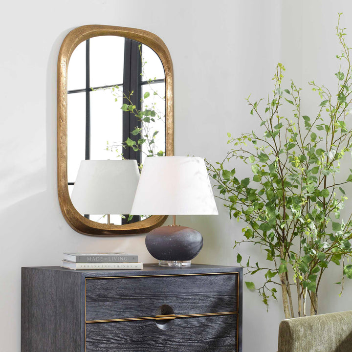 American Home Furniture Uttermost Malone Brass Mirror
