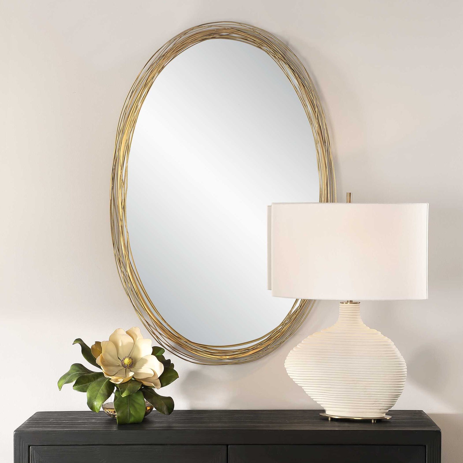 American Home Furniture Uttermost Gillian Oval Mirror