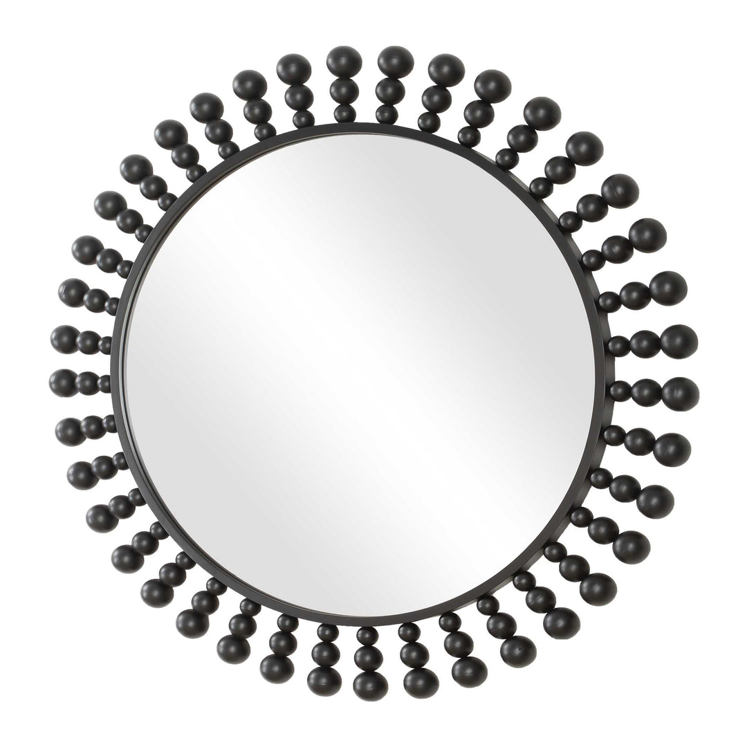American Home Furniture Uttermost Aziel Round Black Mirror