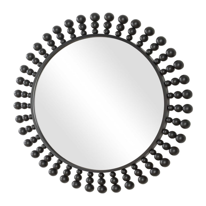 American Home Furniture Uttermost Aziel Round Black Mirror