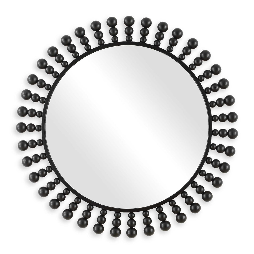 American Home Furniture Uttermost Aziel Round Black Mirror