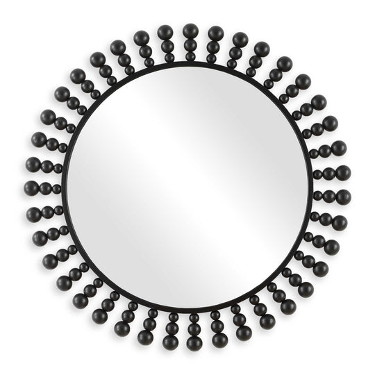 American Home Furniture Uttermost Aziel Round Black Mirror
