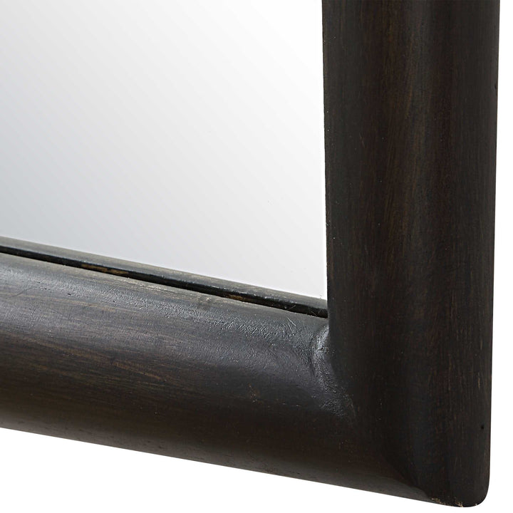 American Home Furniture Uttermost Larkin Dark Wood & Brass Mirror