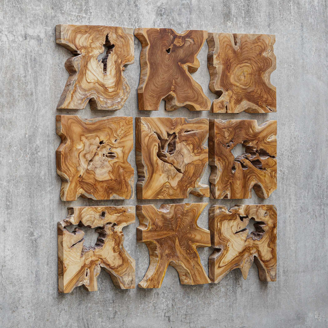 American Home Furniture Uttermost Talia Wood Wall Decor Set of 9