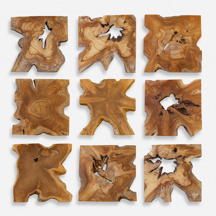 American Home Furniture Uttermost Talia Wood Wall Decor Set of 9