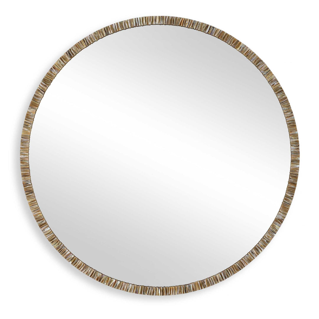 American Home Furniture Uttermost Odeon Shell Inlay Round Mirror