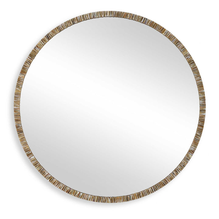 American Home Furniture Uttermost Odeon Shell Inlay Round Mirror