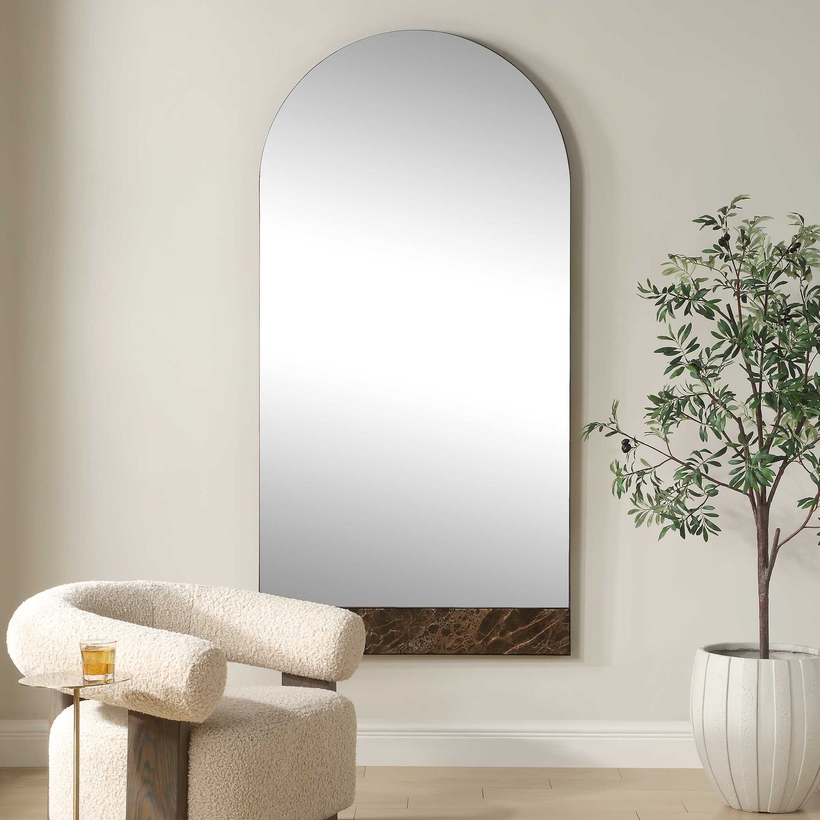 American Home Furniture Uttermost Hanover Marble Arch Mirror