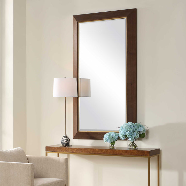 American Home Furniture Uttermost Matheson Rectangular Walnut Mirror
