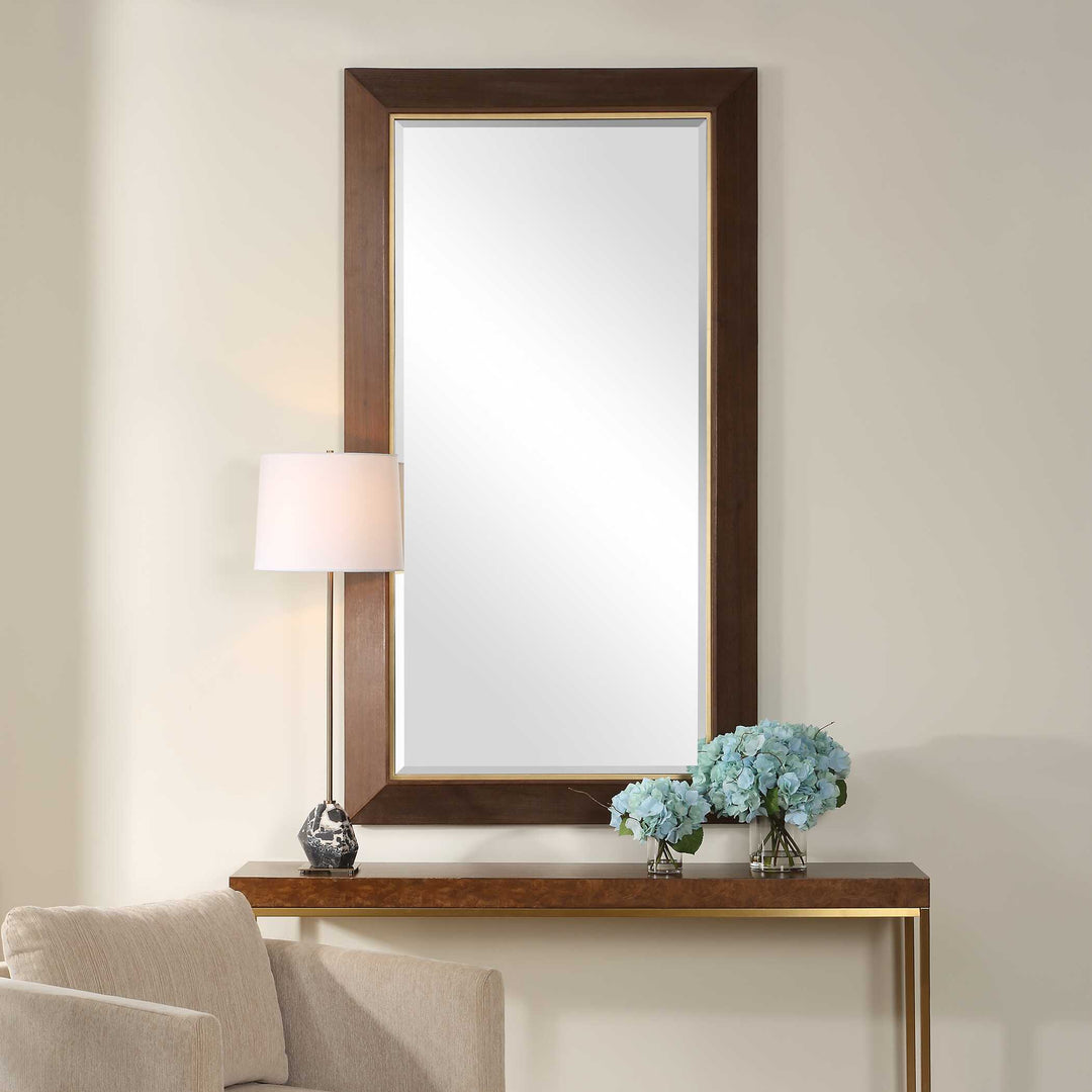 American Home Furniture Uttermost Matheson Rectangular Walnut Mirror