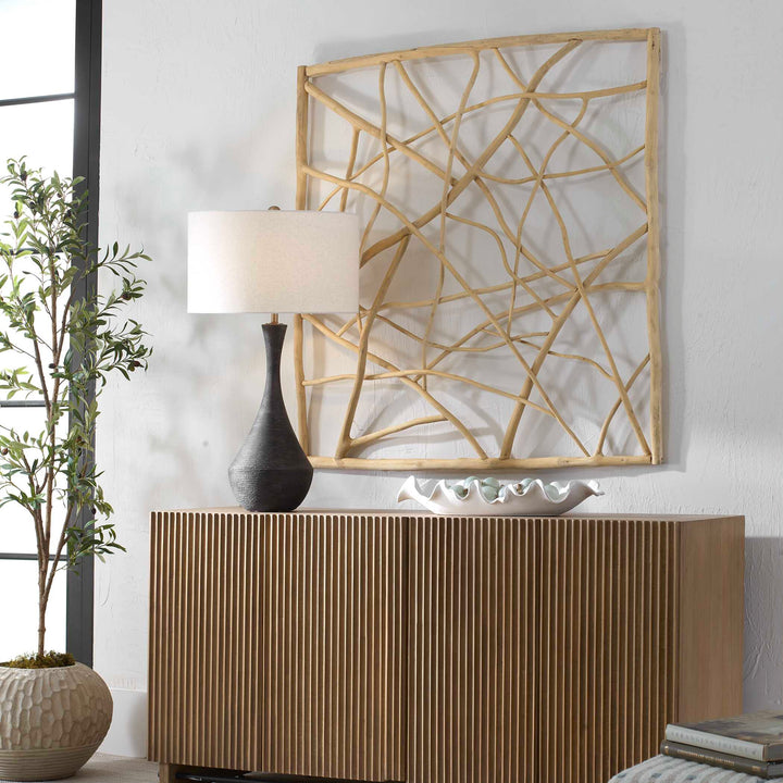American Home Furniture Uttermost Tangled Up Outdoor Teak Wall Decor