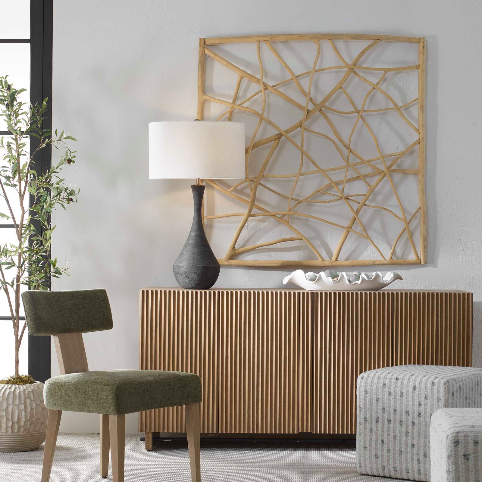 American Home Furniture Uttermost Tangled Up Outdoor Teak Wall Decor