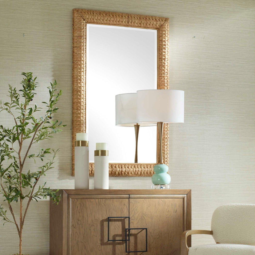American Home Furniture Uttermost Twisted Seagrass Large Mirror