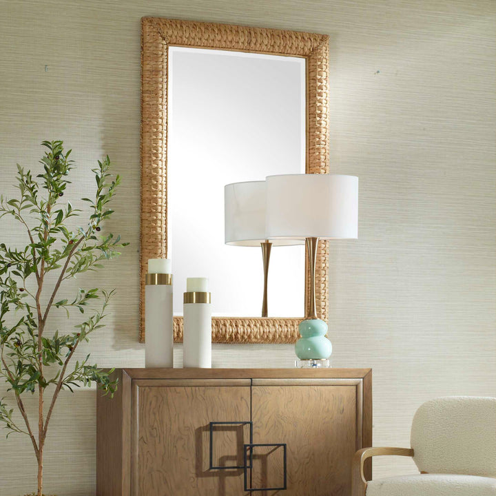 American Home Furniture Uttermost Twisted Seagrass Large Mirror