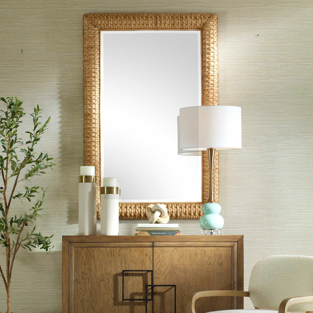 American Home Furniture Uttermost Twisted Seagrass Large Mirror