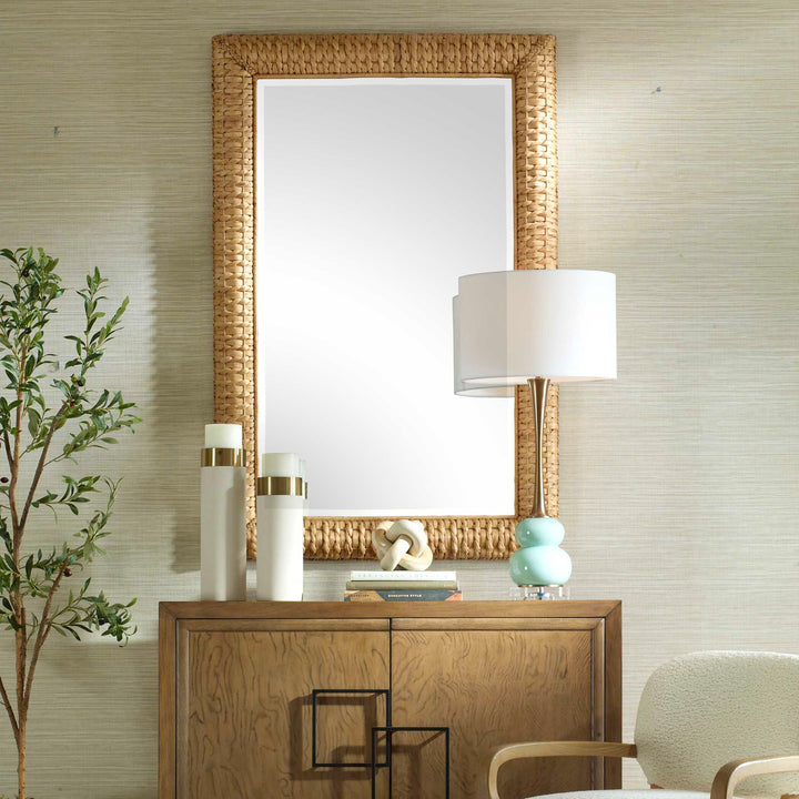American Home Furniture Uttermost Twisted Seagrass Large Mirror