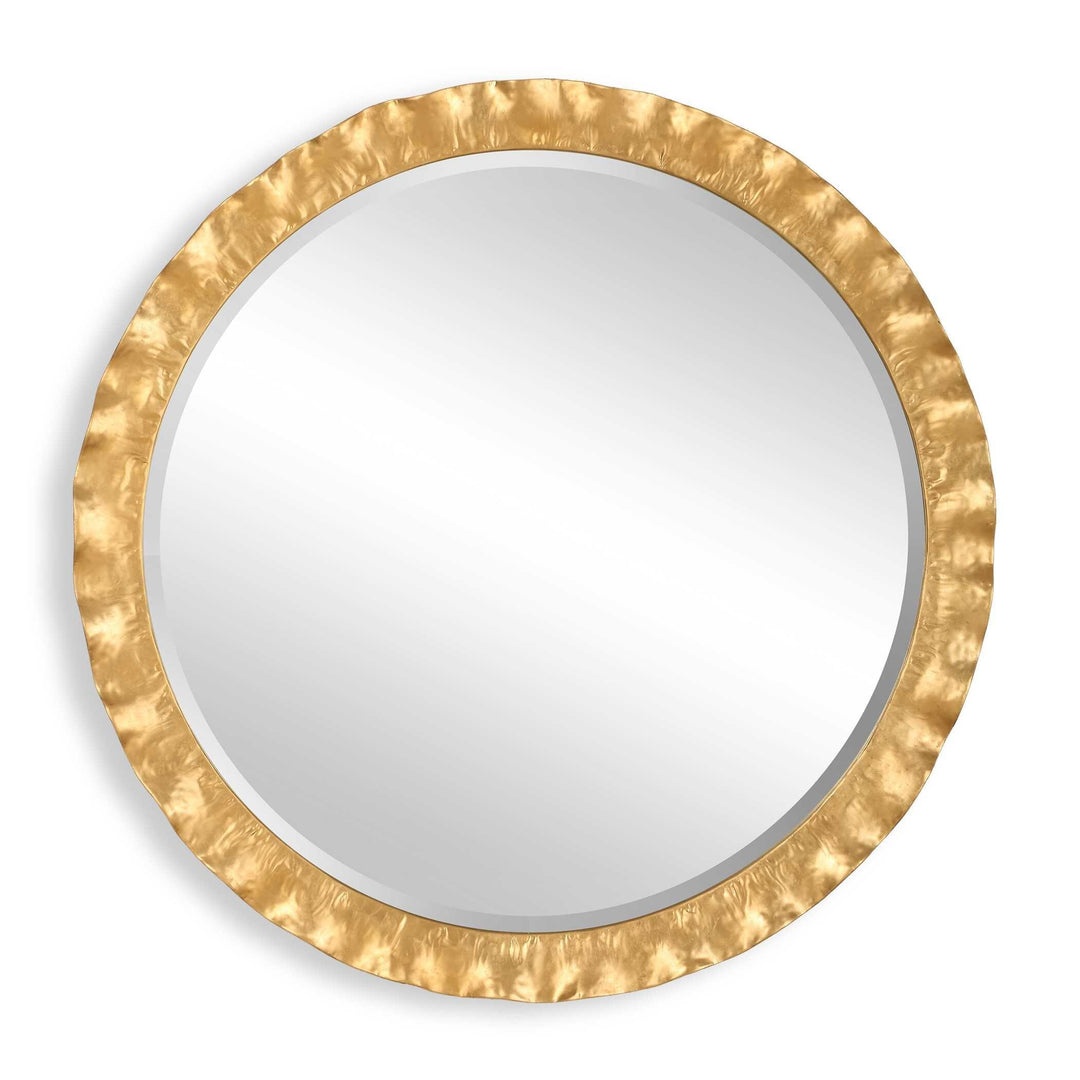 Haya Round Gold Mirror - AmericanHomeFurniture