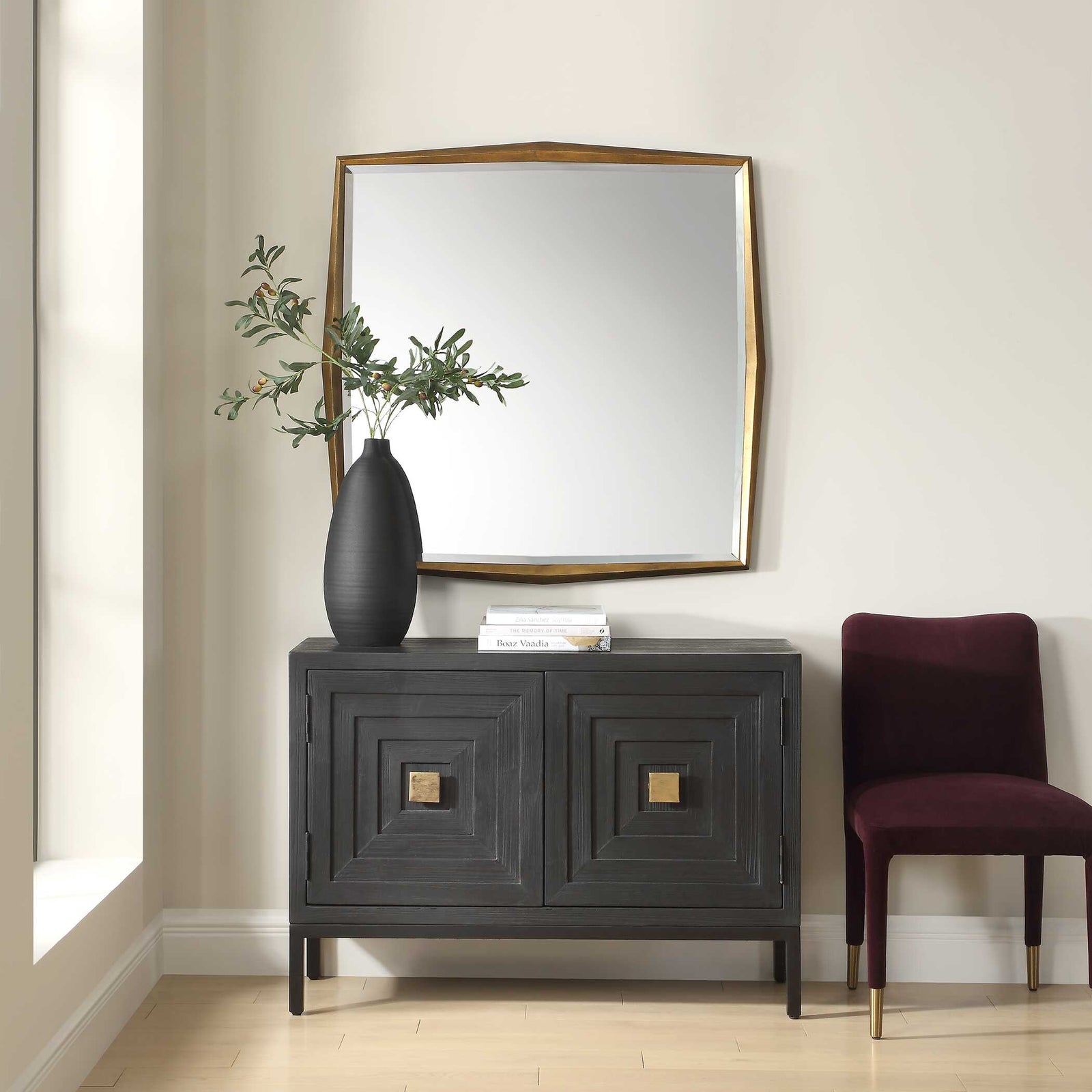 American Home Furniture Uttermost On Point Square Gold Mirror