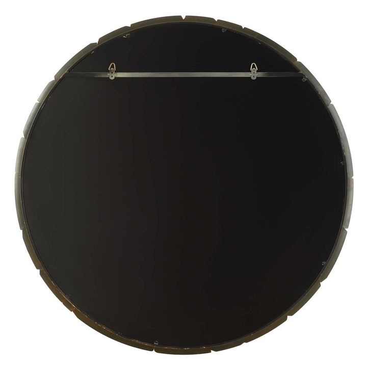 American Home Furniture Uttermost Auger Amber Glass Round Mirror