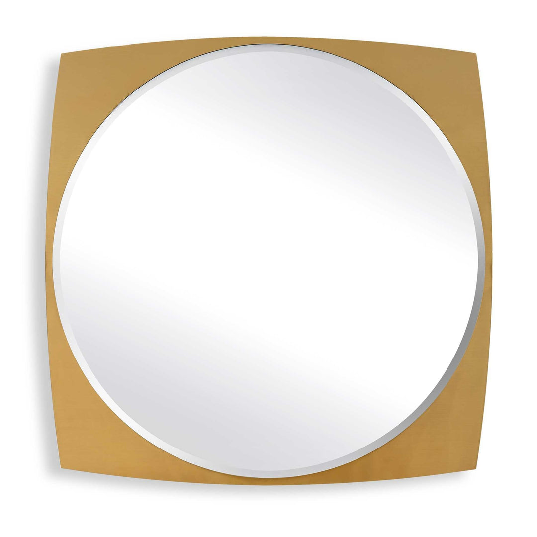 Neilia Round Brass Mirror - AmericanHomeFurniture