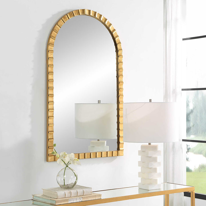 American Home Furniture Uttermost Dandridge Gold Arch Mirror