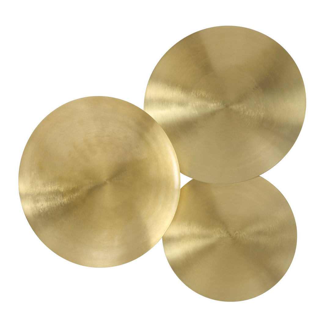 American Home Furniture Uttermost Cymbalic Round Brass Wall Art Set of 3